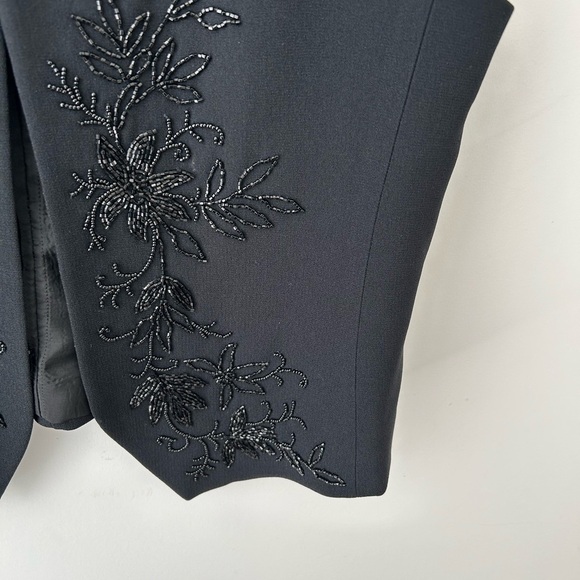Vintage Liz Clairborne beaded vest black - Picture 5 of 10